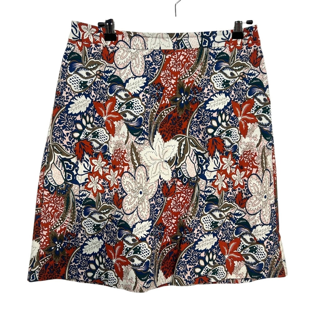 Margaret M Pull On Stretch Skirt‎ S Floral Botanical Knit Office Comfort Casual